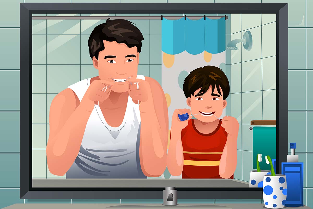 kids floss teeth