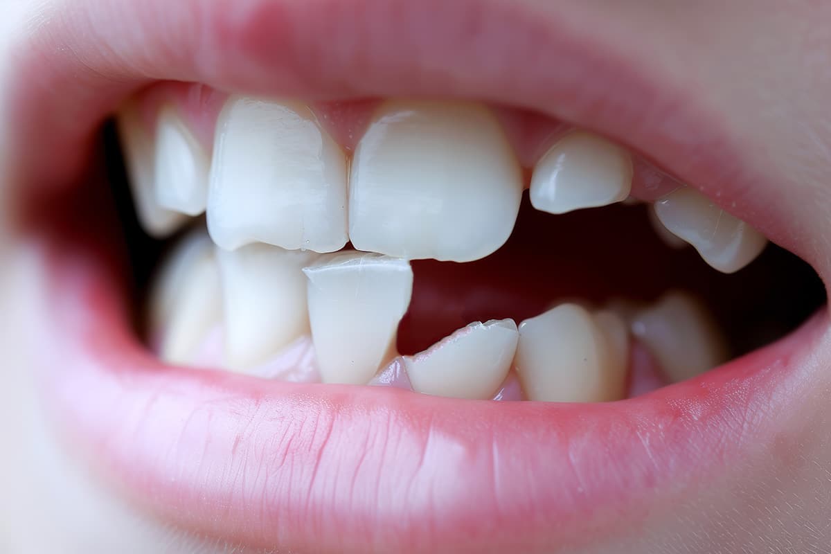 Lisa with damaged teeth