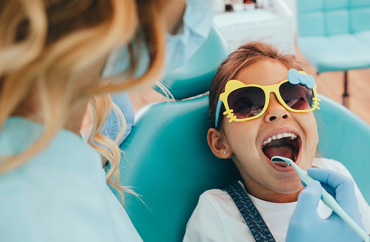 happy kid at dentist